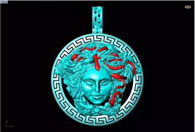Medusa pendant - Human head pendant - Mythological pendant