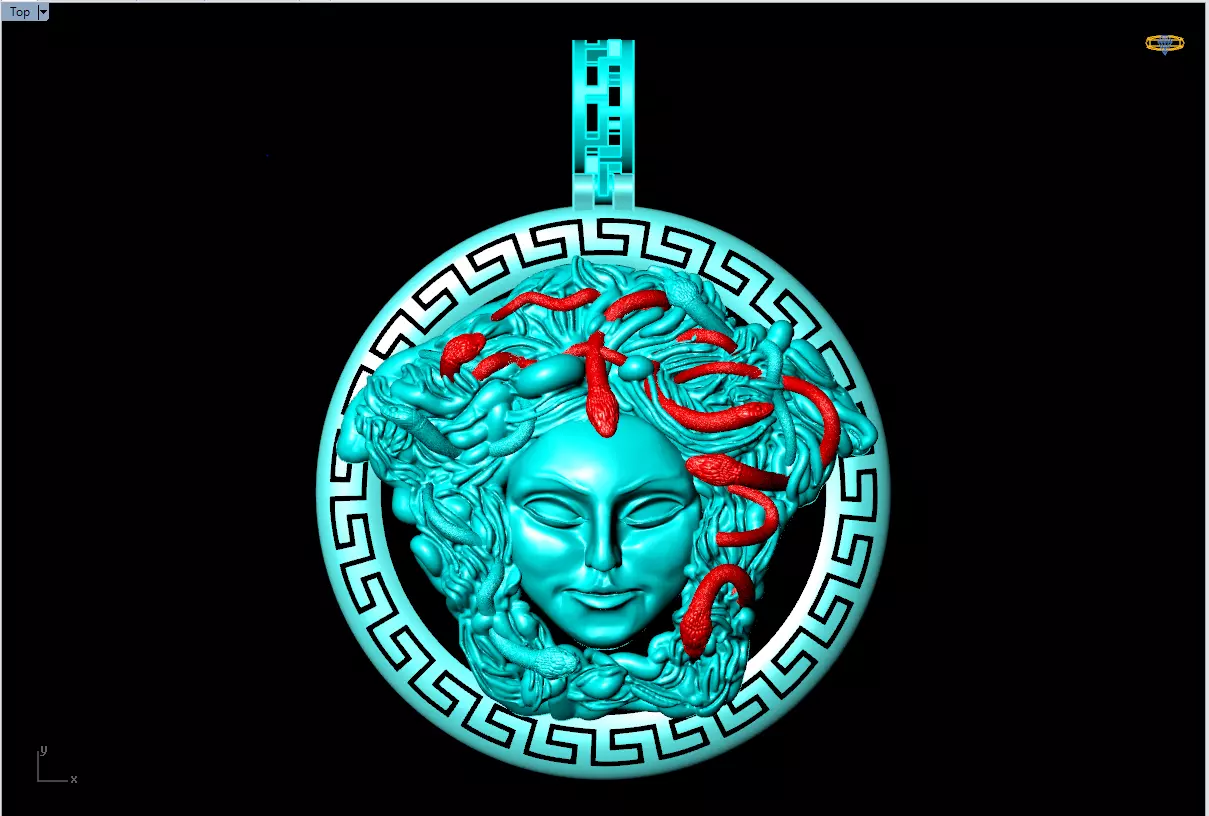 Medusa pendant - Human head pendant - Mythological pendant 3D print model