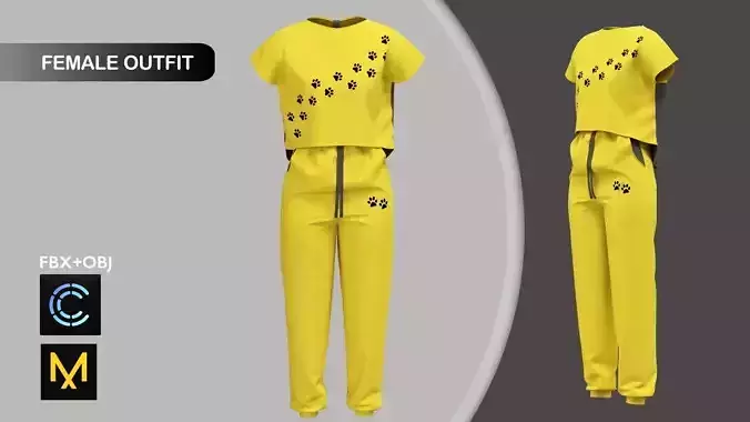 Female Summer Sport Outfit Marvelous Designer