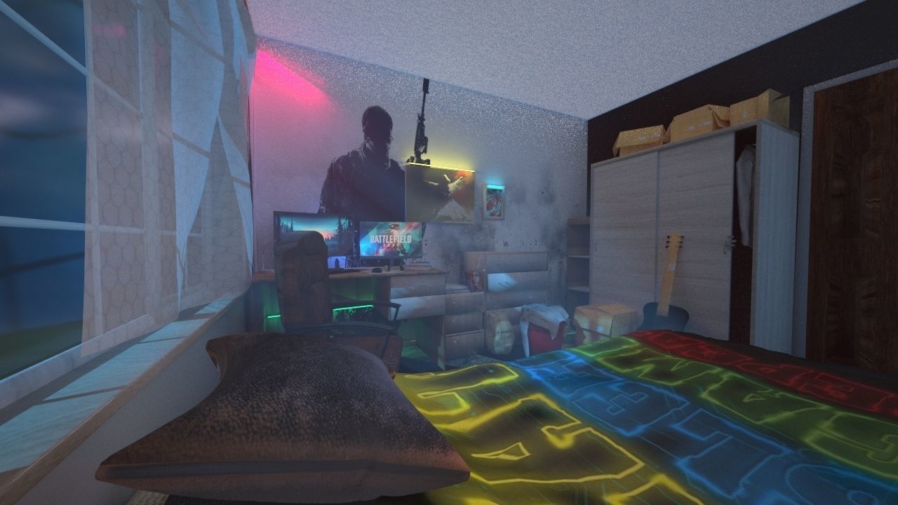 Gamer Room 3D model_1