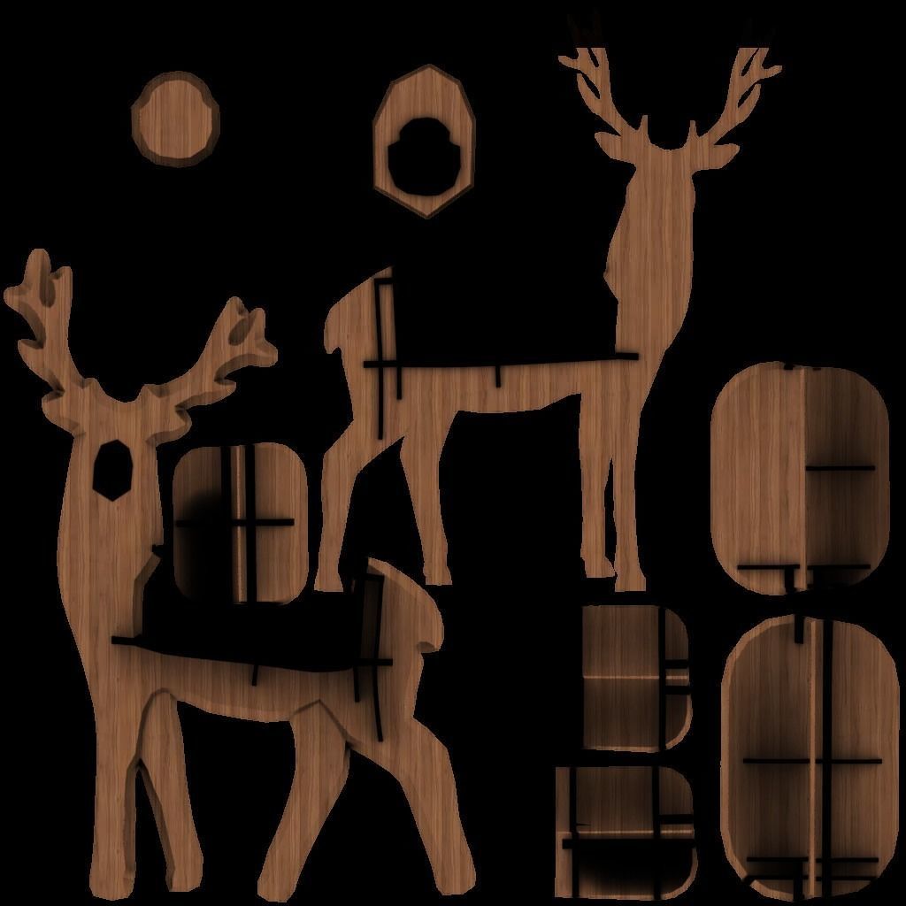 Reindeer Decor Low-poly 3D model_5