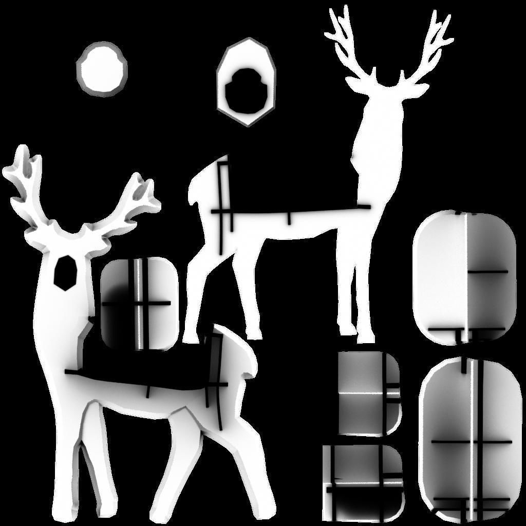 Reindeer Decor Low-poly 3D model_8