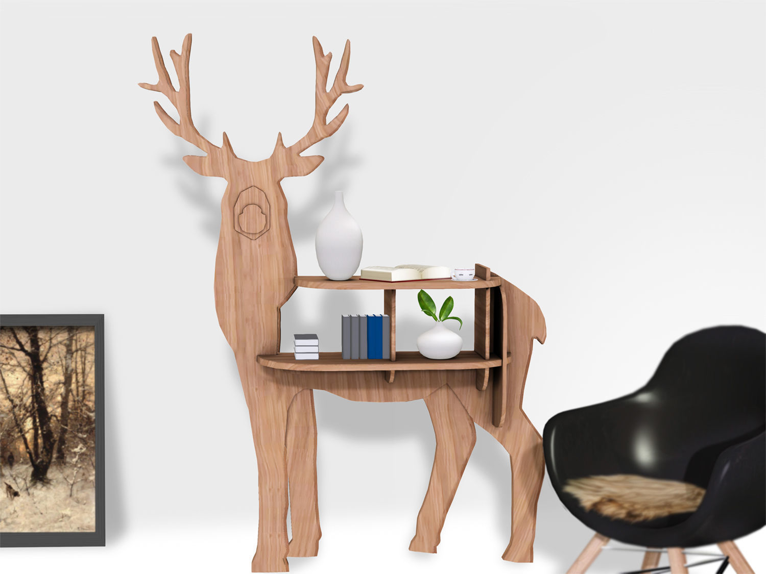 Reindeer Decor Low-poly 3D model_2