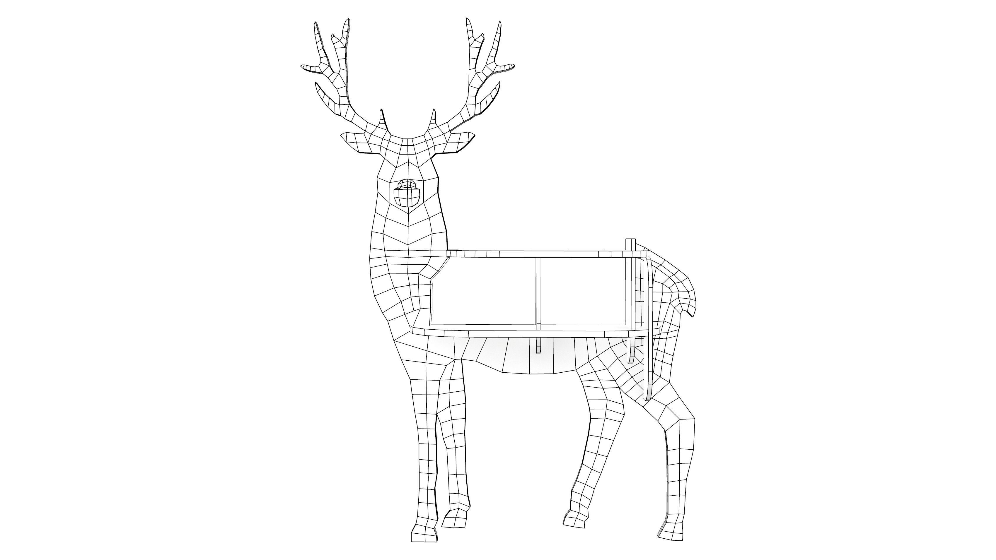 Reindeer Decor Low-poly 3D model_3