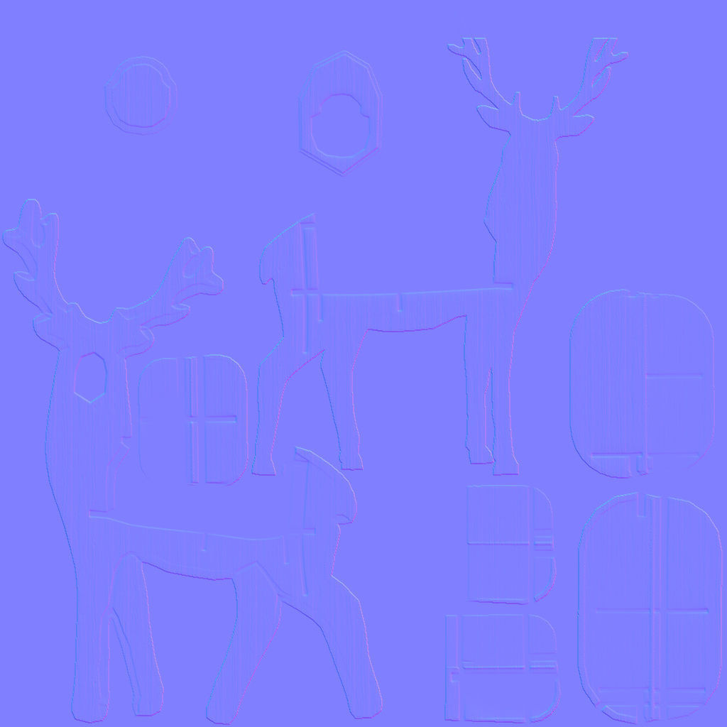 Reindeer Decor Low-poly 3D model_6