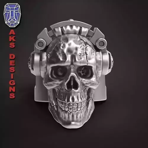  skull Ring jewelry Skull with headphone 1