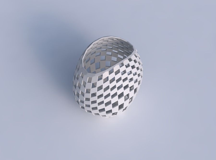 Bowl compressed with checker grid lattice 3D print model_1