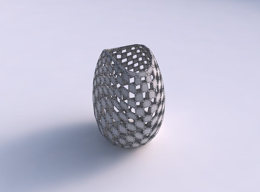 Bowl compressed with checker grid lattice 3D print model_5
