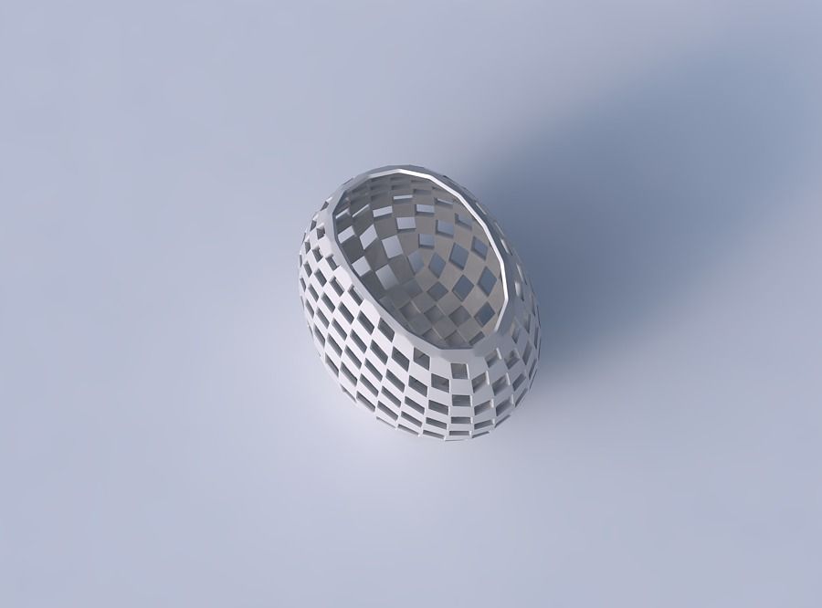 Bowl compressed with checker grid lattice 3D print model_2