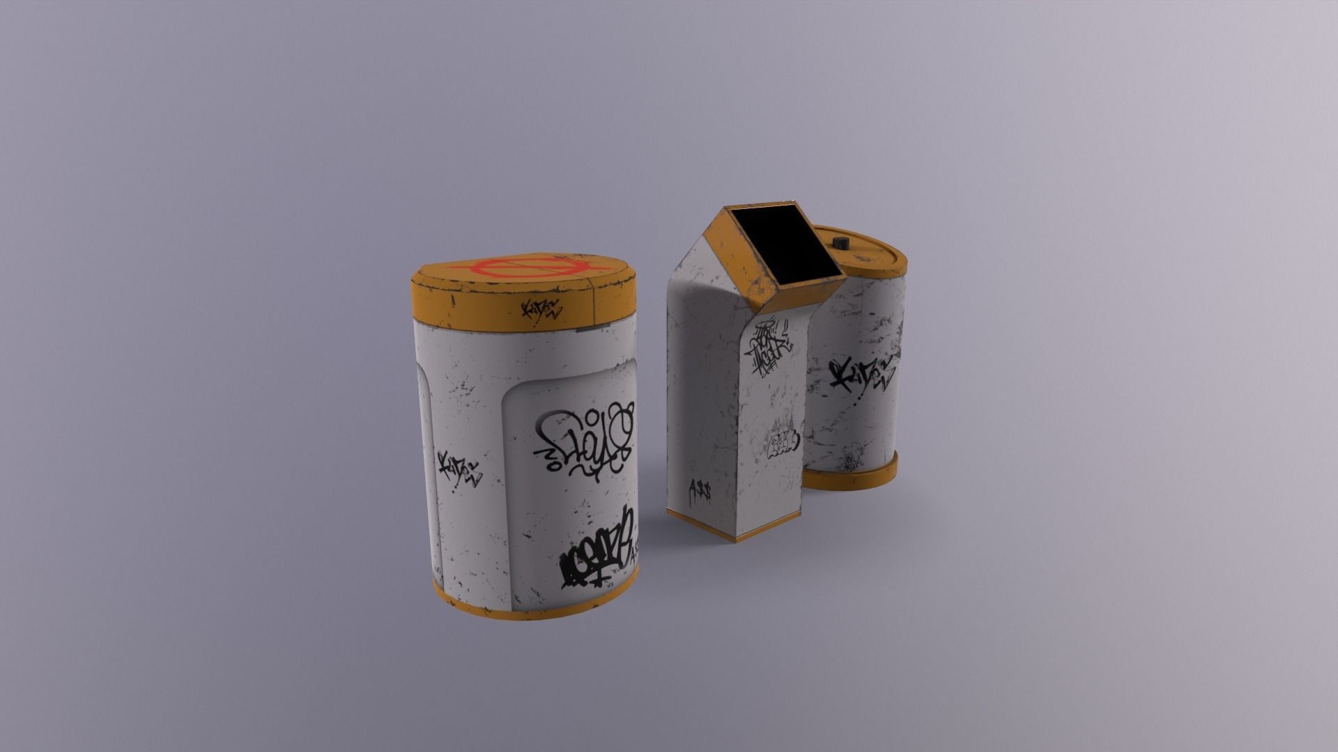 Ski-Fi props Low-poly 3D model_12
