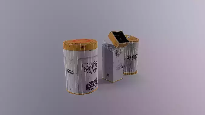 Ski-Fi props Low-poly 3D model
