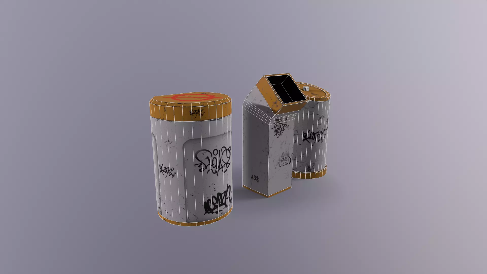 Ski-Fi props Low-poly 3D model_0