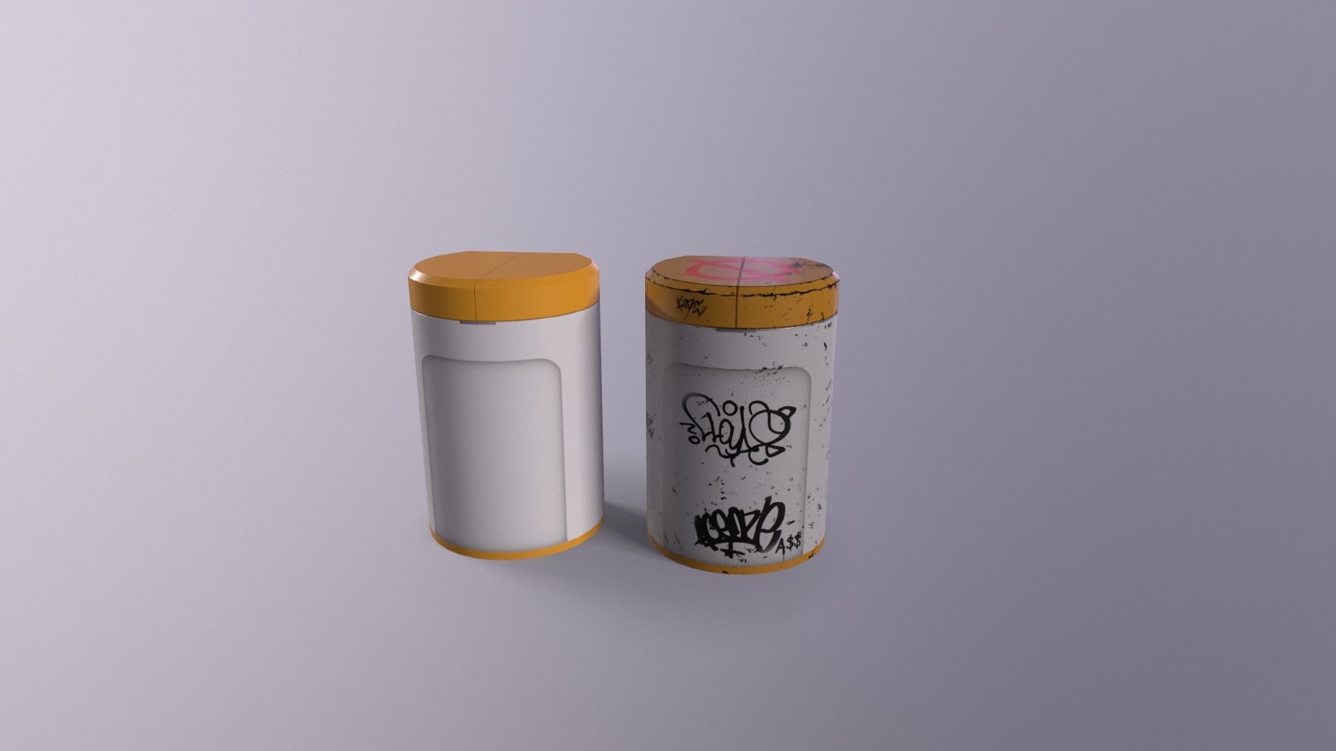Ski-Fi props Low-poly 3D model_19