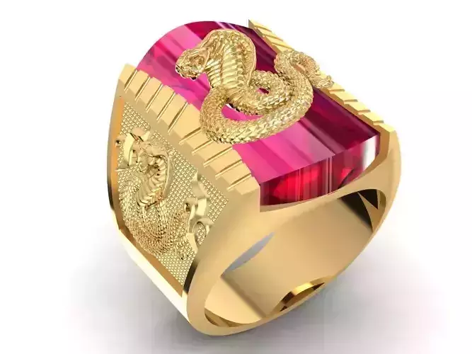 Luxury Snake Signet Ring for Men  1089