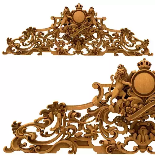 3D Model STL Headboard pair of ornate carvings