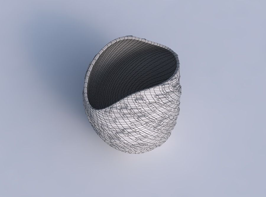 Bowl compressed and twisted with twisted diagonal dents and b... 3D print model_6