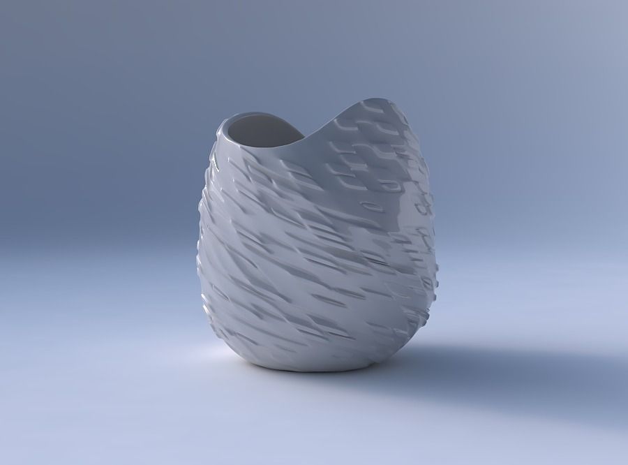 Bowl compressed and twisted with twisted diagonal dents and b... 3D print model_4