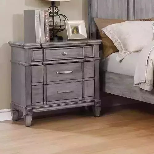 Parham 3 - Drawer Nightstand in Gray