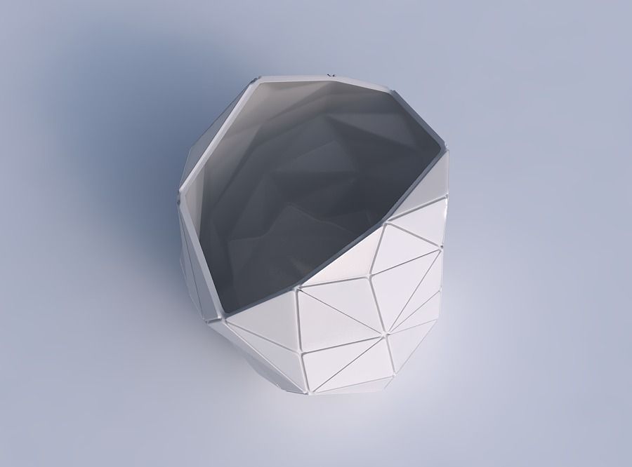 Bowl compressed and twisted with triangle plates 3D print model_1