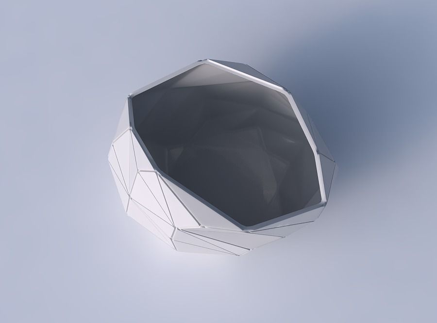 Bowl compressed and twisted with triangle plates 3D print model_2