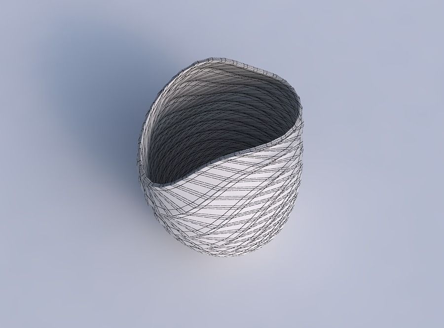Bowl compressed and twisted with twisted grid plates 3D print model_6