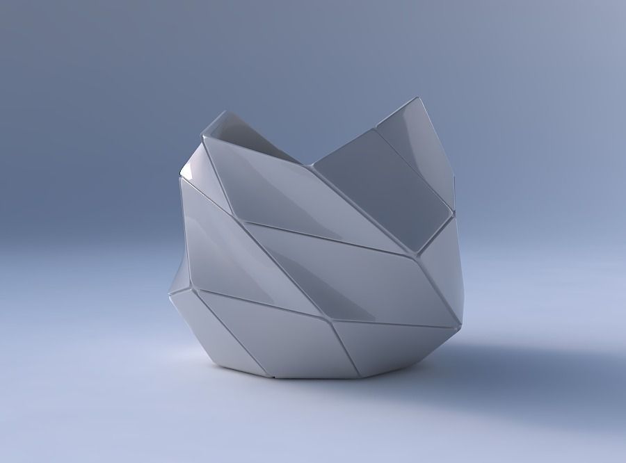 Bowl compressed and twisted with huge plates 3D print model_4