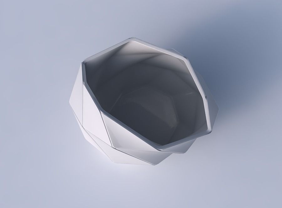 Bowl compressed and twisted with huge plates 3D print model_2