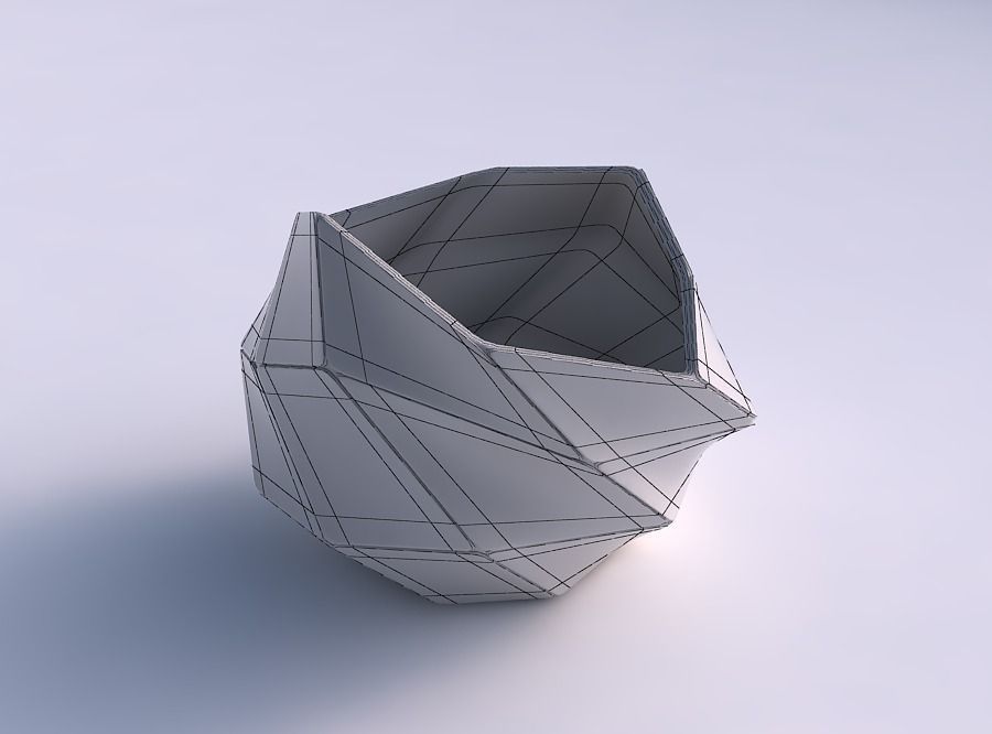 Bowl compressed and twisted with huge plates 3D print model_5