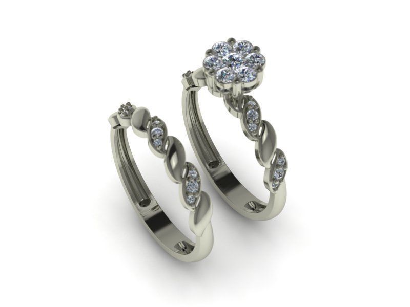 wedding rings 3D print model_5