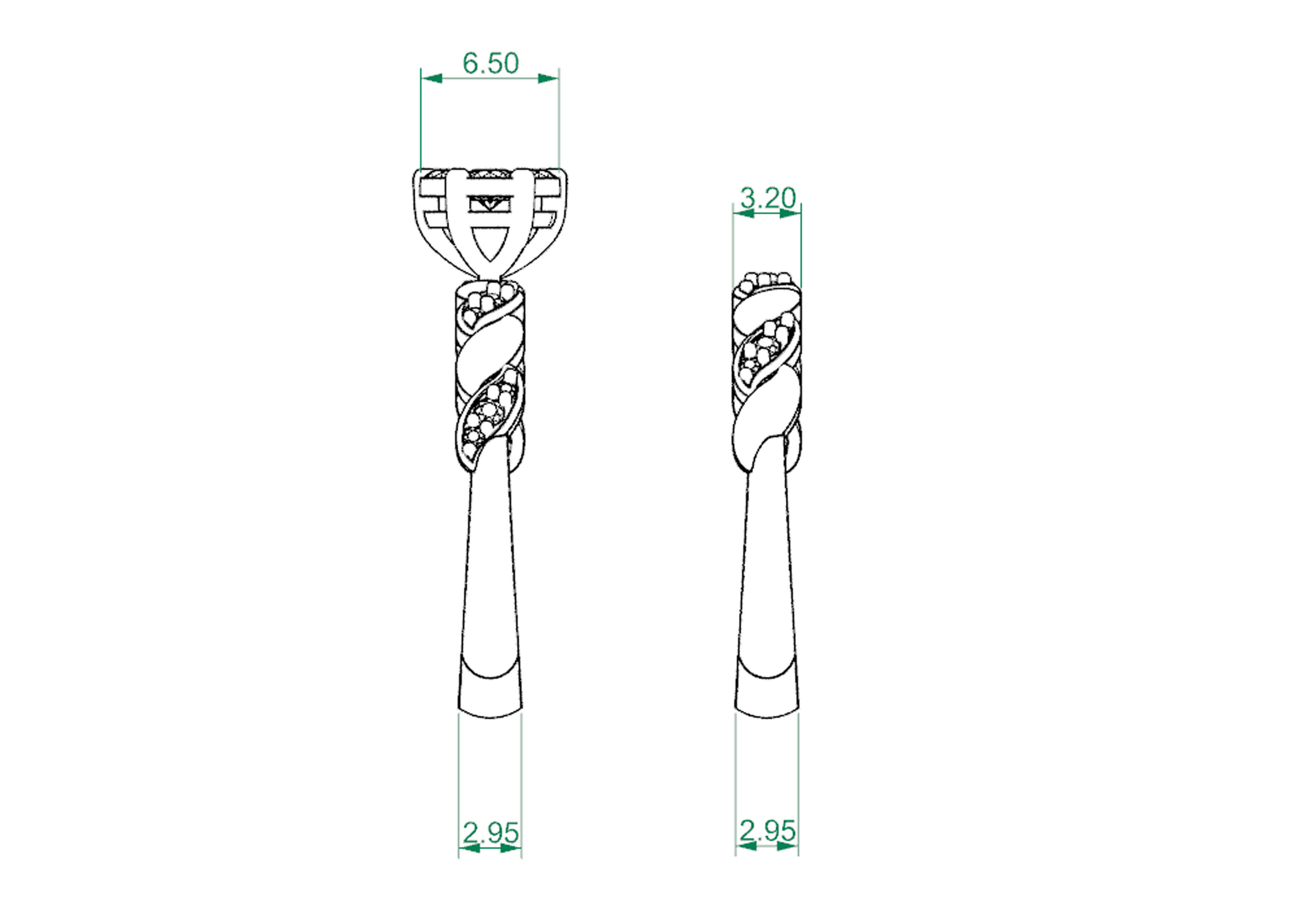 wedding rings 3D print model_9