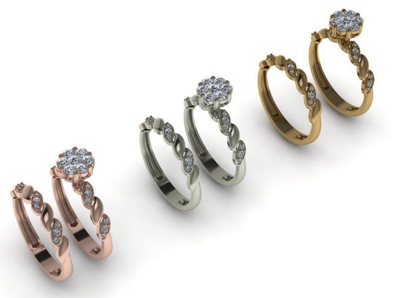 wedding rings 3D print model_1