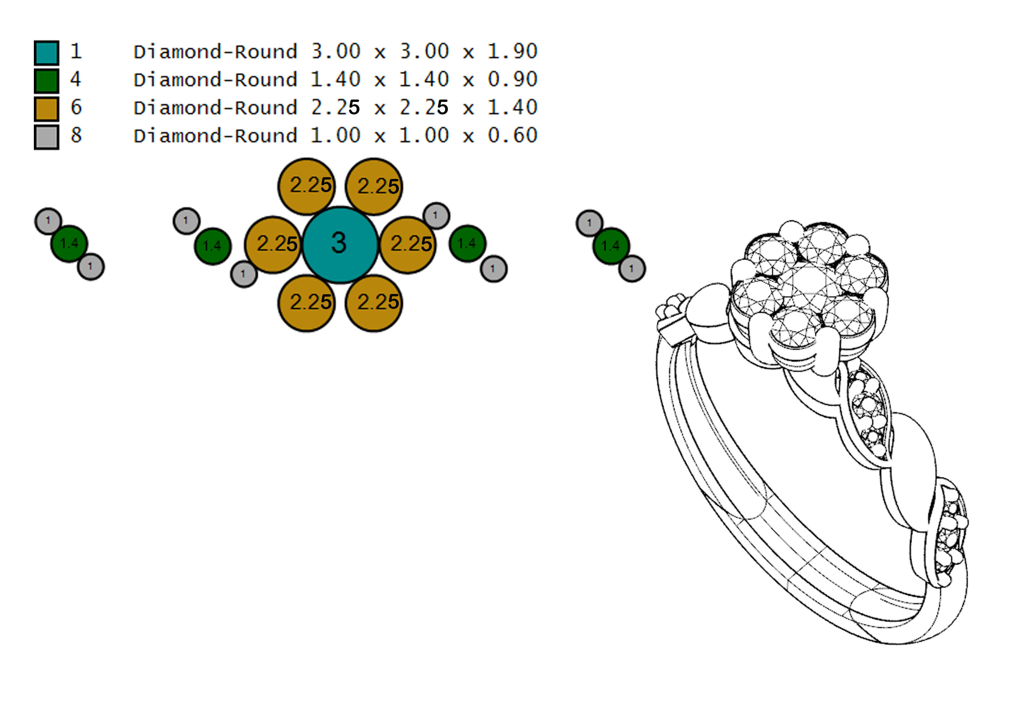 wedding rings 3D print model_10