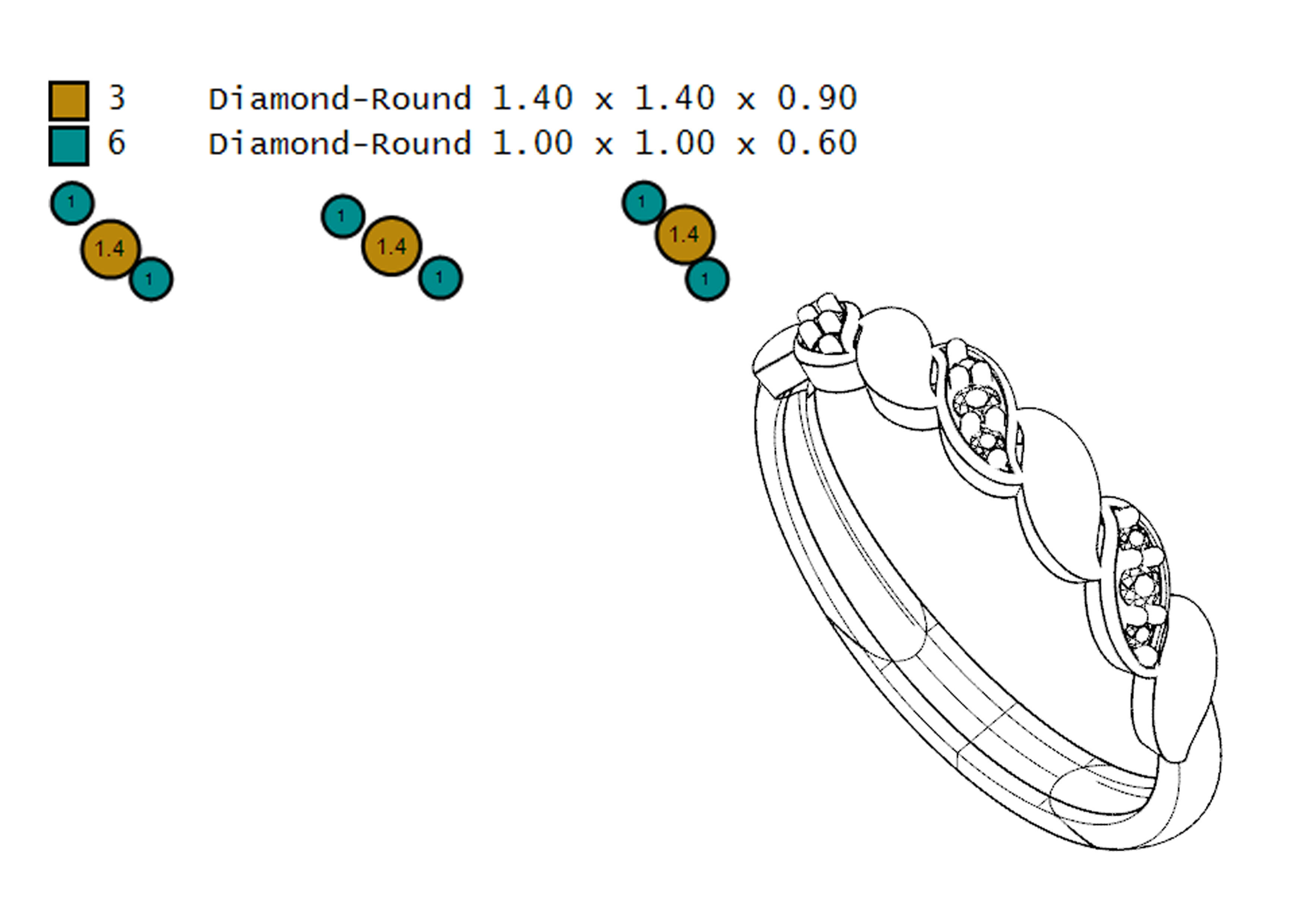 wedding rings 3D print model_11