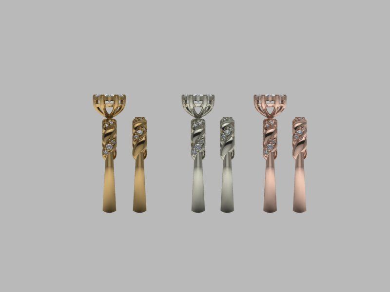 wedding rings 3D print model_7