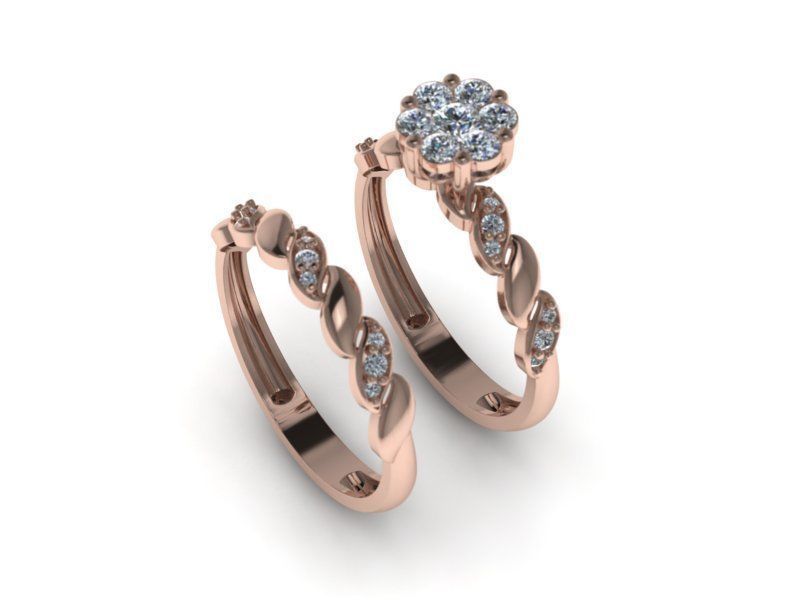 wedding rings 3D print model_4