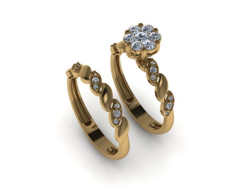wedding rings 3D print model_6