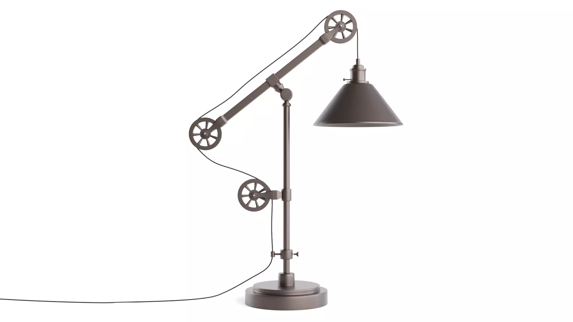 Industrial Pulley Table Lamp 3D Model 3D model_0