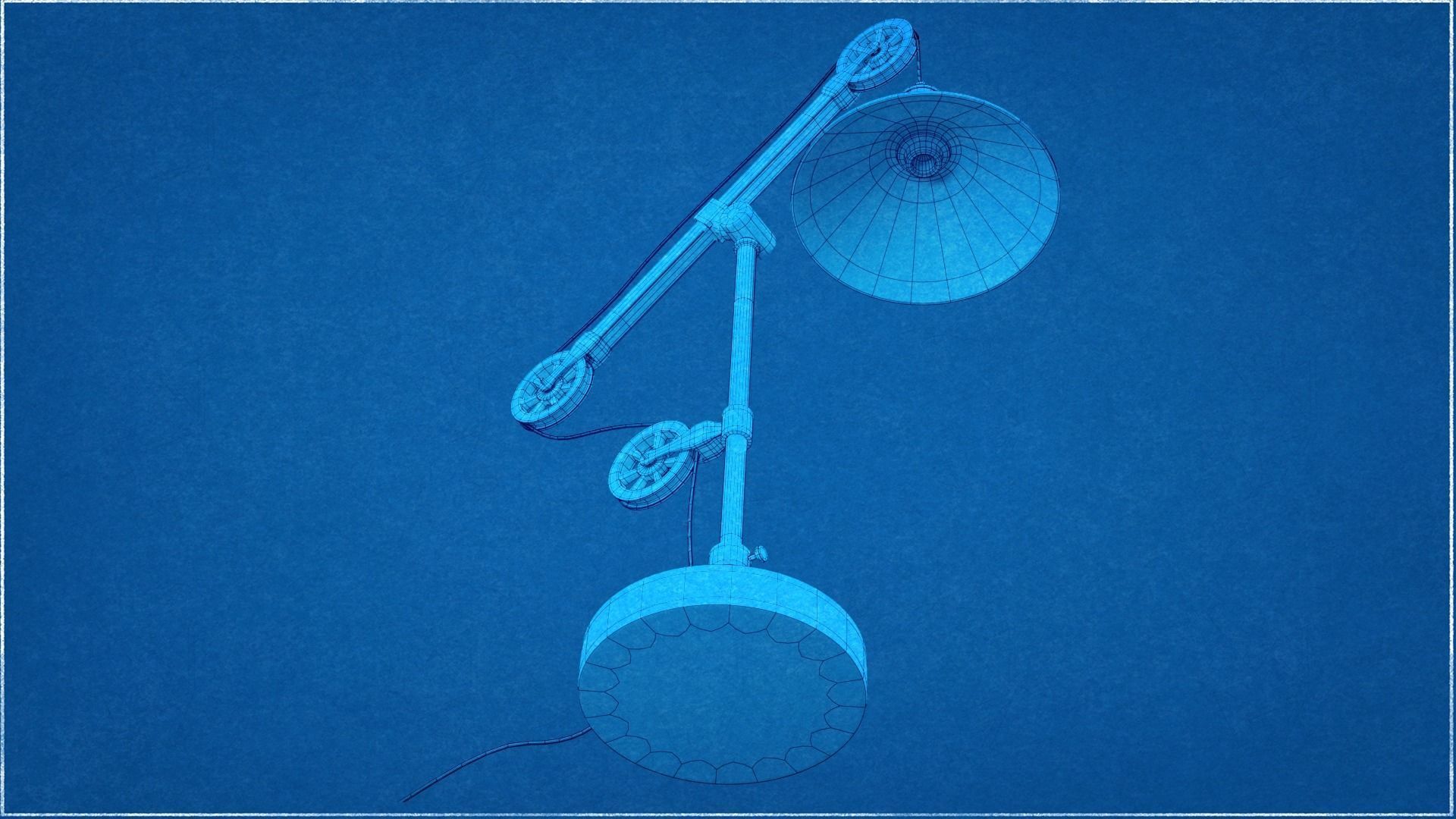 Industrial Pulley Table Lamp 3D Model 3D model_8