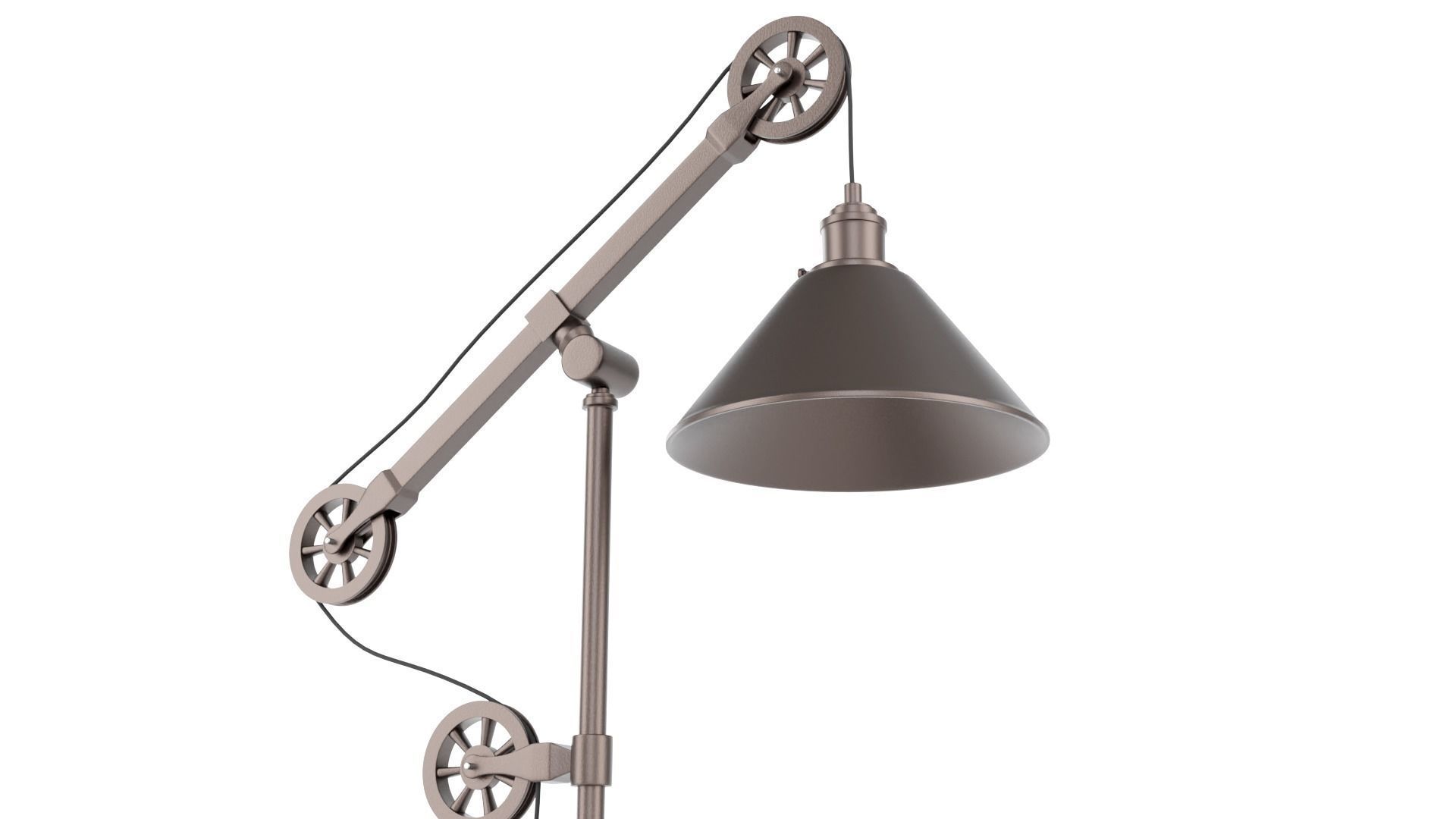 Industrial Pulley Table Lamp 3D Model 3D model_5