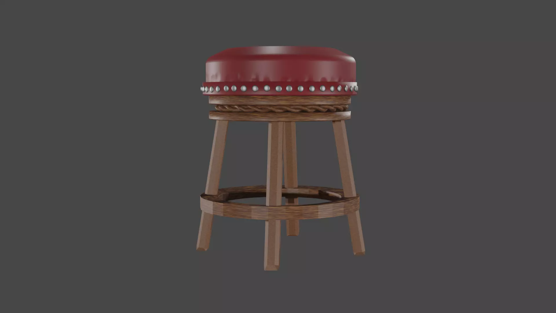 realistic chair bar stool Low-poly 3D model_0
