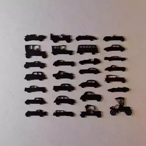 Old Car Silhouettes Collection 3D model