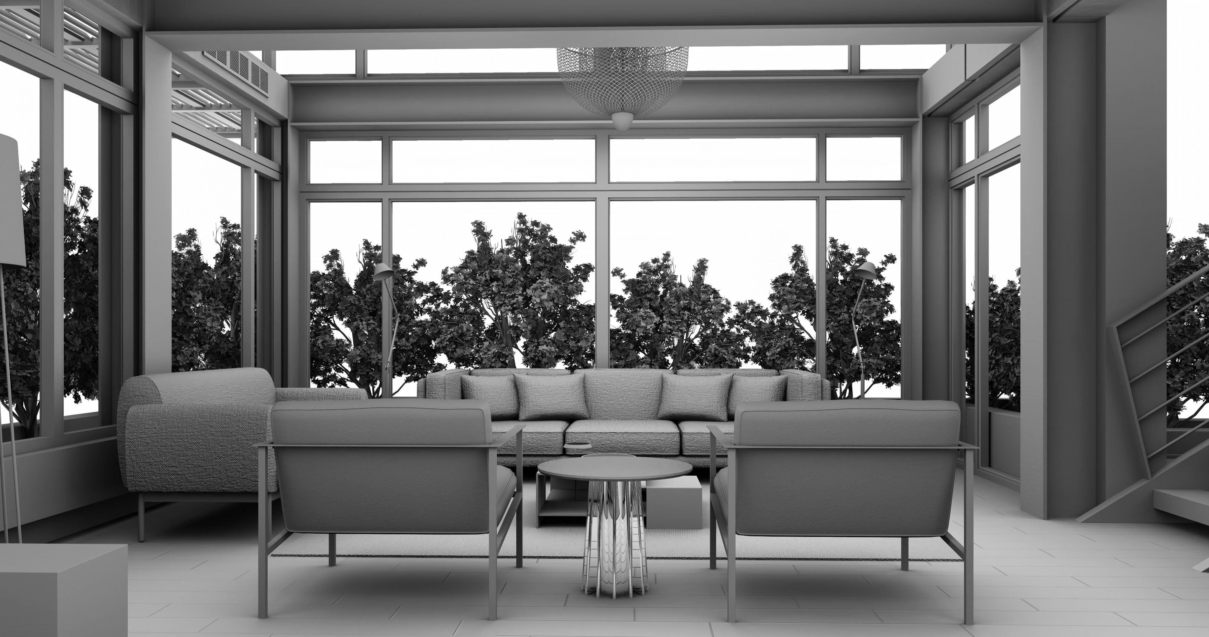 Modern living - B2 3D model_12