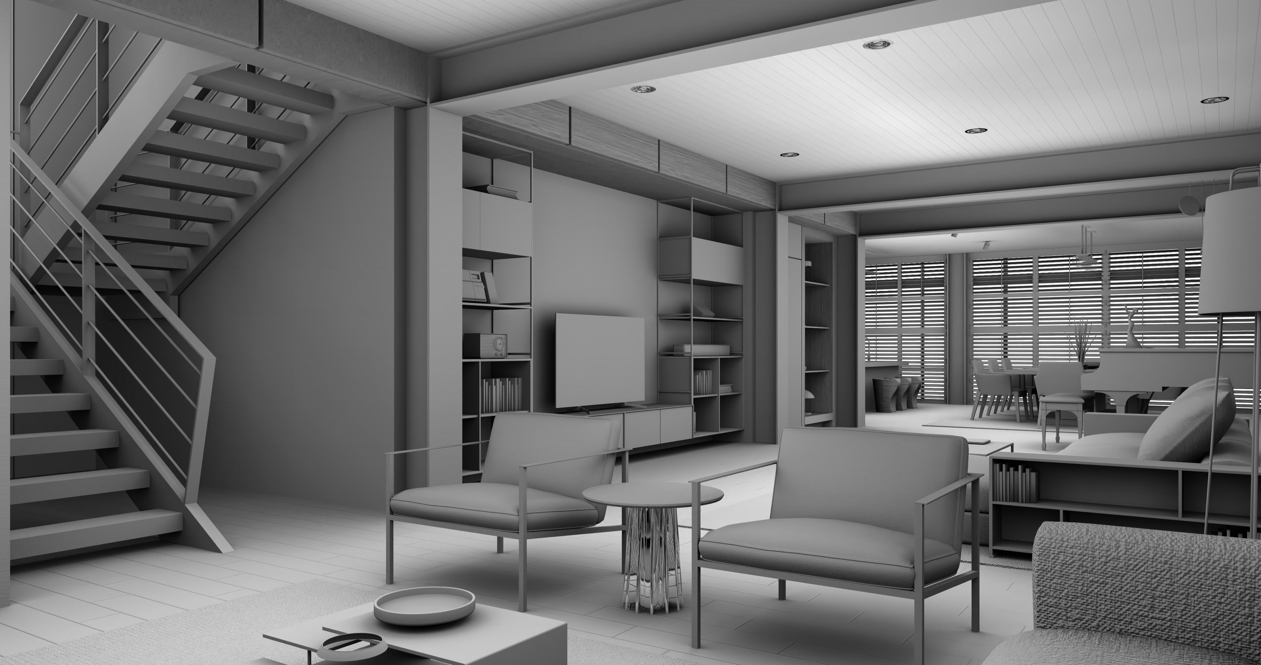 Modern living - B2 3D model_11