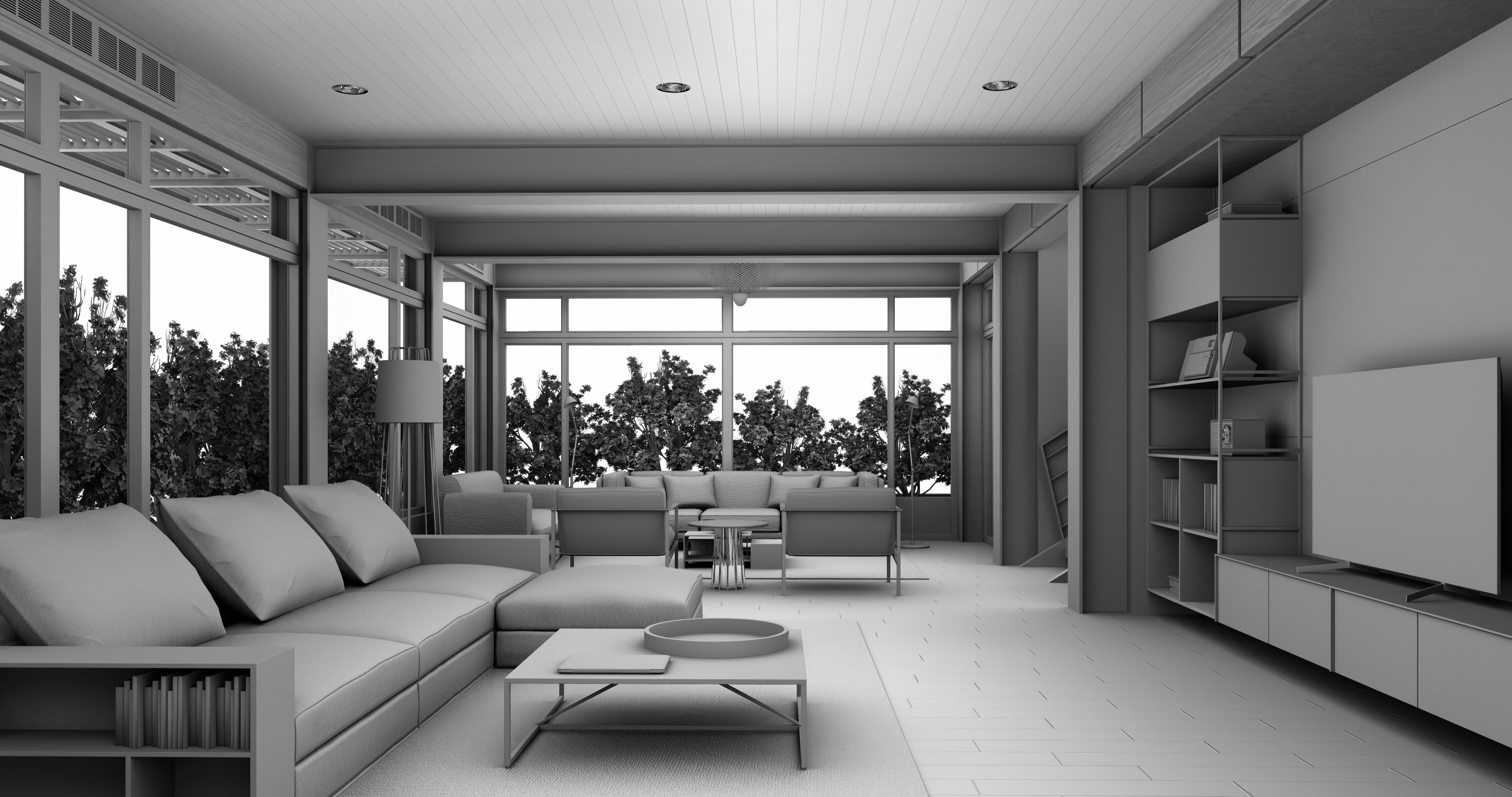 Modern living - B2 3D model_15