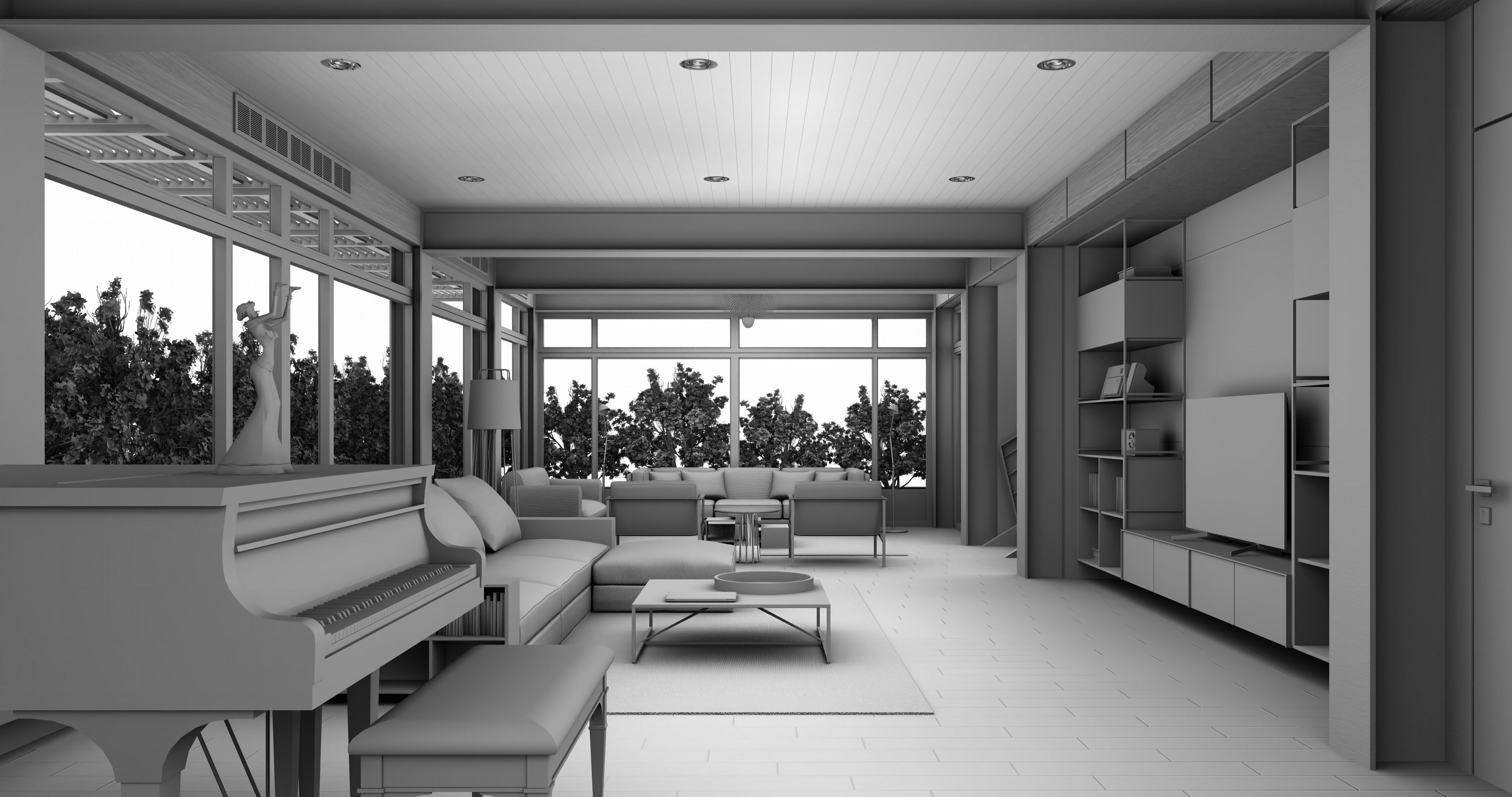 Modern living - B2 3D model_17