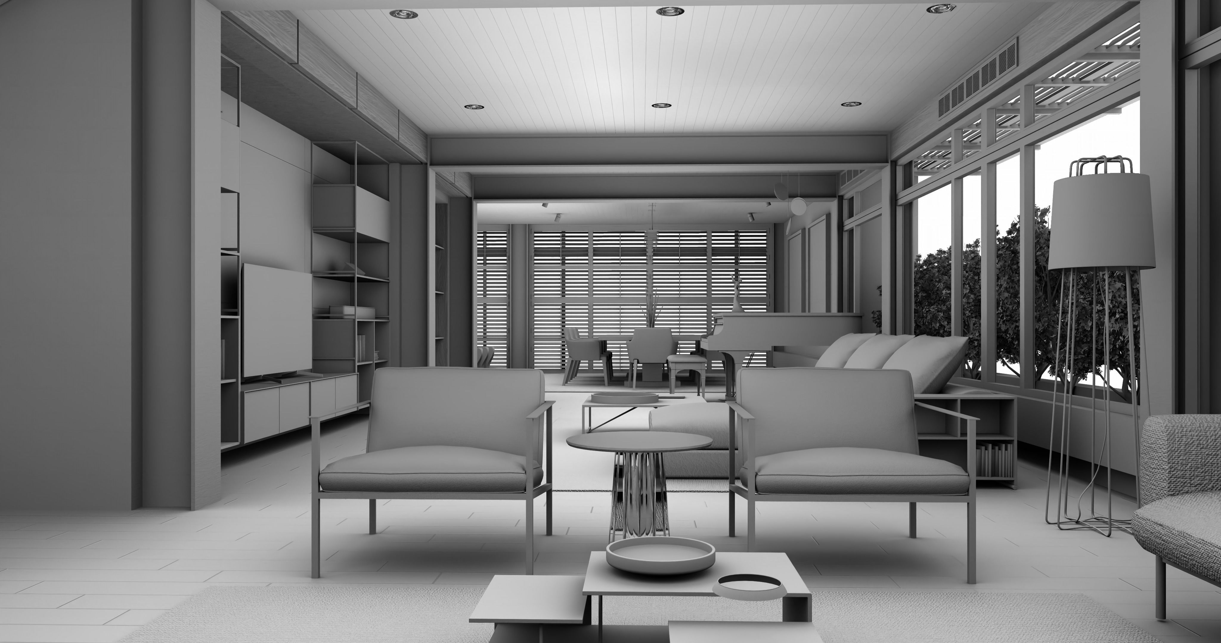 Modern living - B2 3D model_13