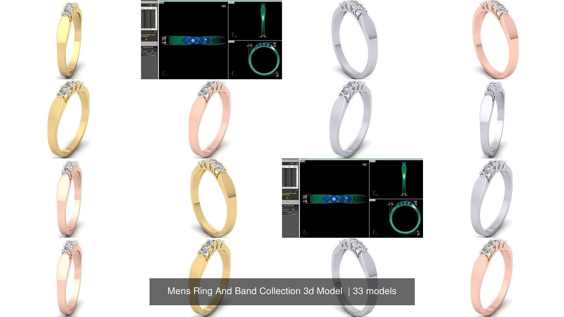 Mens Ring And Band Collection 3d Model  _8