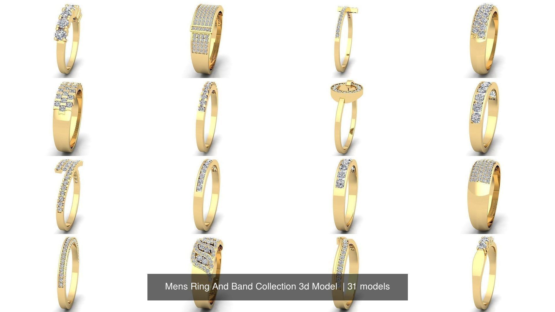 Mens Ring And Band Collection 3d Model  _6