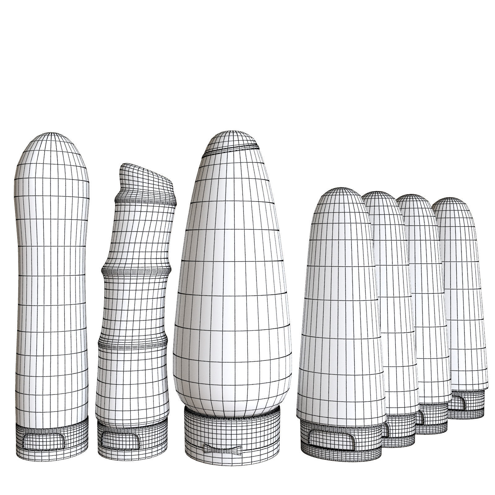 Uzon shampoo set 3D model_7