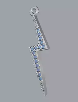 925 Sterling Silver Diamond Thunder Pendant